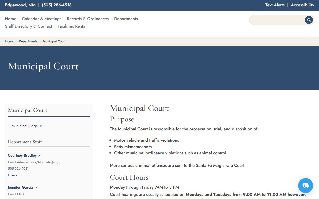 Edgewood warrant search Municipal Court hours and payment route