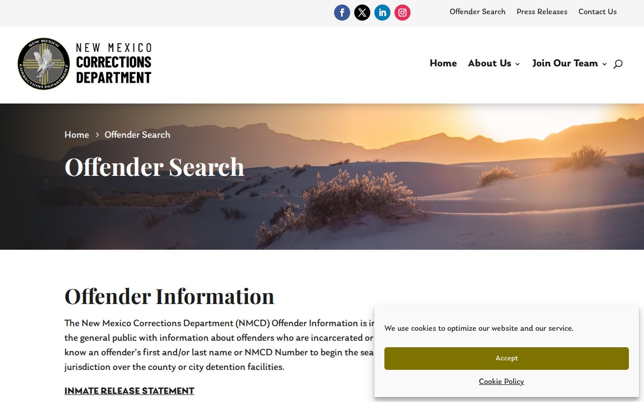 Santa Fe County corrections search boundary beside federal and county warrant sources